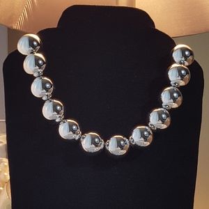 Silver Bead Necklace 18"